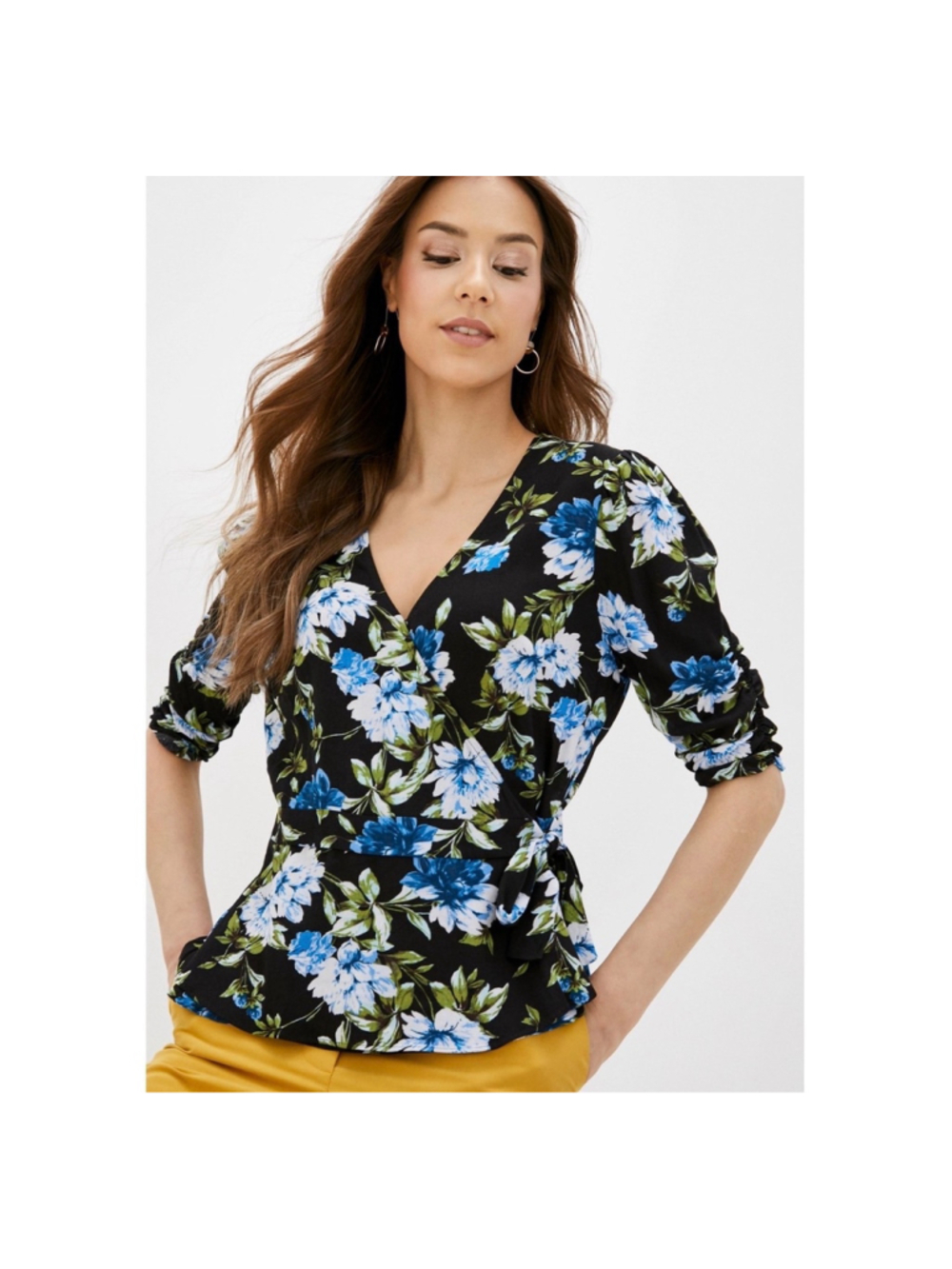 Banana Republic Ecovero 3/4 Sleeves Wrap Floral Summer Top Blouse size XS - Picture 1 of 12